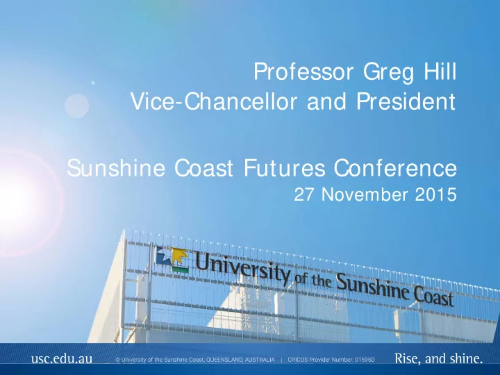 professor greg hill vice chancellor and president
