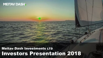 Investors Presentation 2018  I.D. Meitav Dash  Total  Bond  Shareholders    Assets Under  Meitav