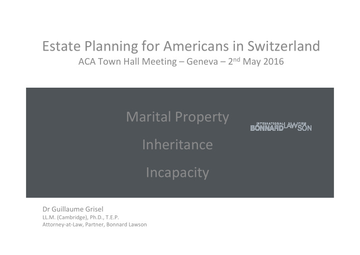 estate planning for americans in switzerland