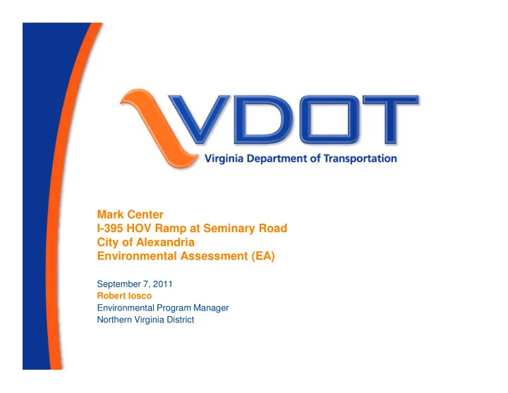 mark center i 395 hov ramp at seminary road city of