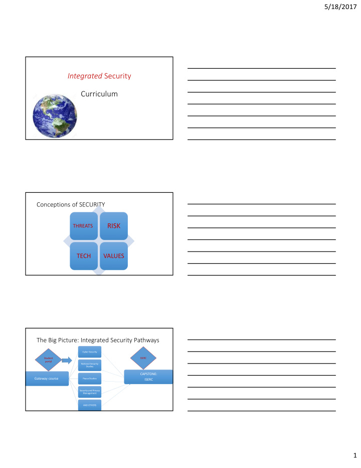 integrated security curriculum