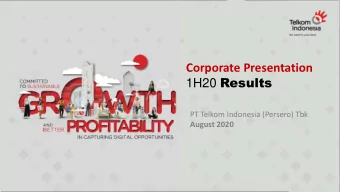 Corporate Presentation 1H20 Results  PT Telkom Indonesia (Persero) Tbk  August 2020  Disclaimer