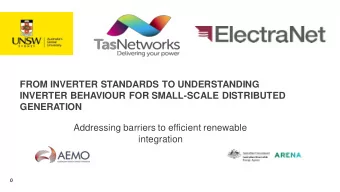 FROM INVERTER STANDARDS TO UNDERSTANDING  INVERTER BEHAVIOUR FOR SMALL-SCALE DISTRIBUTED
