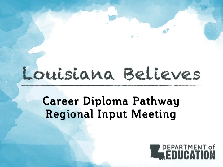 career diploma pathway