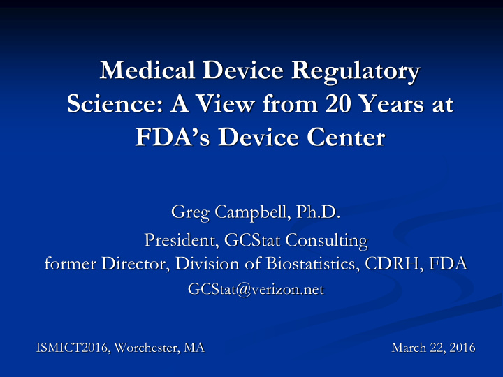 medical device regulatory