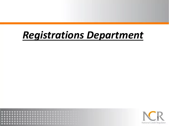 registrations department