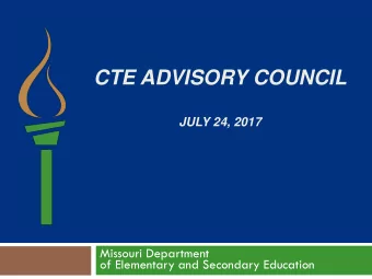 Missouri Department  of Elementary and Secondary Education  WHY ARE WE HERE?  Abraham Lincoln