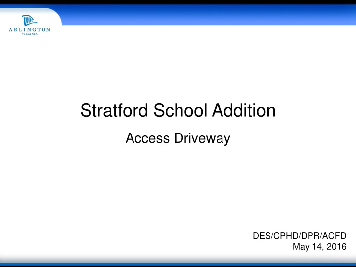 stratford school addition