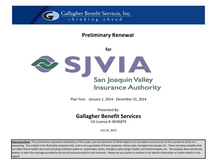 preliminary renewal