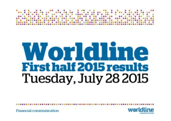 Third Quarter 2014  Thursday, November 6 2014  Disclaimer    This document contains further
