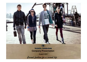 Casual fashion for a casual life  Disclaimer  Important information  This document has been