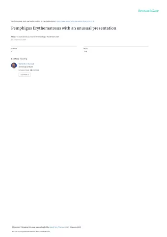 Pemphigus Erythematosus with an unusual presentation Article in Sudanese Journal of Dermatology