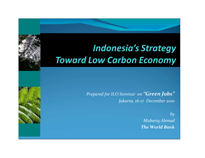 prepared for ilo seminar on green jobs