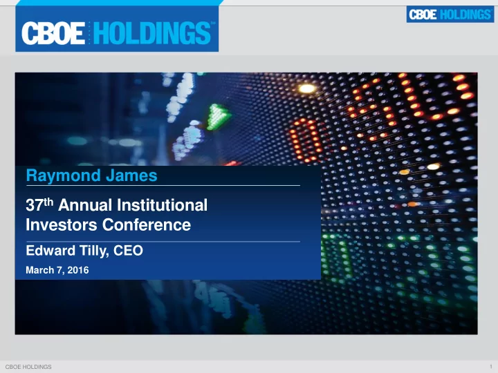 raymond james 37 th annual institutional investors