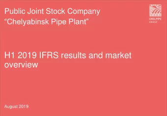 overview  August 2019  Page number  SECTION I  KEY FIGURES  3  SECTION II  MARKET OVERVIEW &amp;