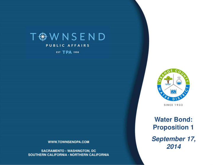 water bond proposition 1 september 17