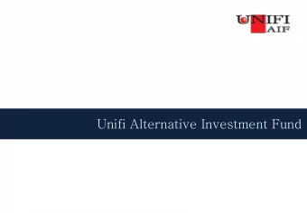 Unifi Alternative Investment Fund  Prefac  face  Investor Predicament  Unifi AIF Proposition