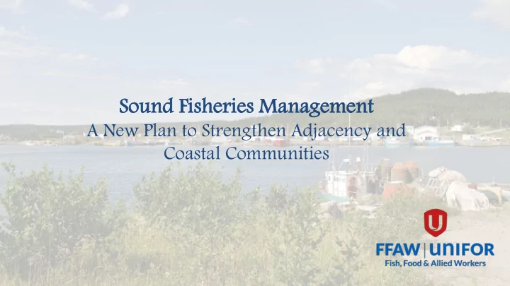 sound nd f fisheri eries m management