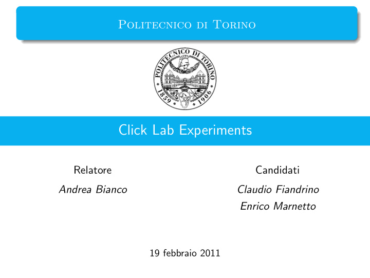 click lab experiments