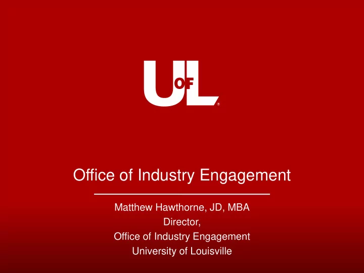 office of industry engagement