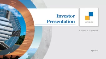 Presentation  A World of Inspiration April 2019  2  Index  01  04  Snapshot  Appendix  Page 3  02