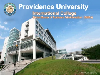 1  Language  Providence University  |  Global Master of Business Administration, 2018  Fundamentals