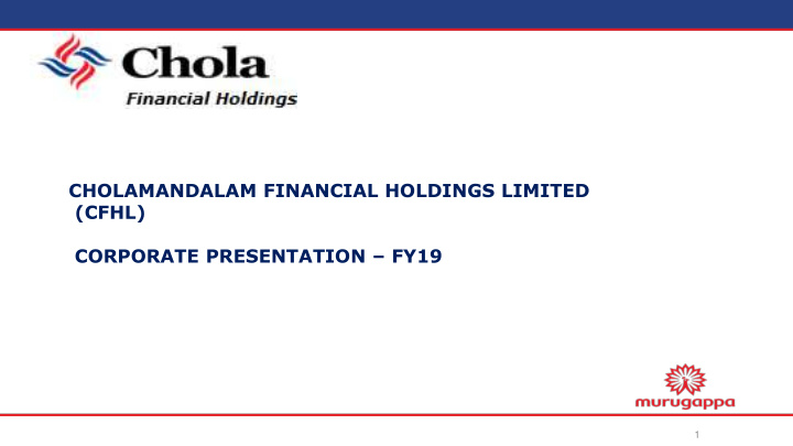 cholamandalam financial holdings limited
