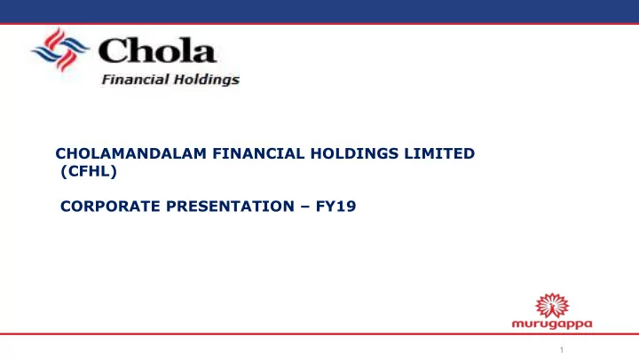 cholamandalam financial holdings limited