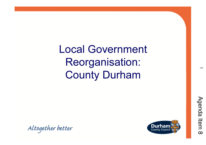 local government reorganisation