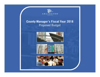 FY FY 2018 2018 County County Board Board Gui  Guidance  ance  My Proposed Budget meets County