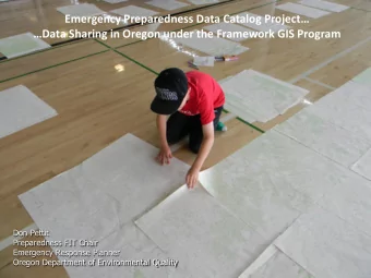 Emergency Preparedness Data Catalog Project  Data Sharing in Oregon under the Framework GIS