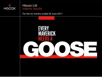 Hiscox Ltd  Interim results  For the six months ended 30 June 2017  A good result with FX headwinds