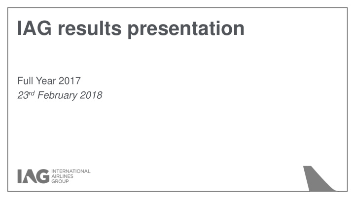 iag results presentation