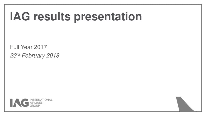 iag results presentation
