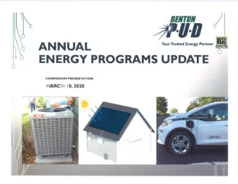 ENERGY PROGRAMS UPDATE  COMMISSION PRESENTATION MARCH t0, 2020  '.--F  AGENDA Conservation H isto