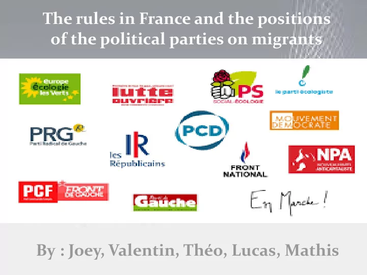 the rules in france and the positions of the political