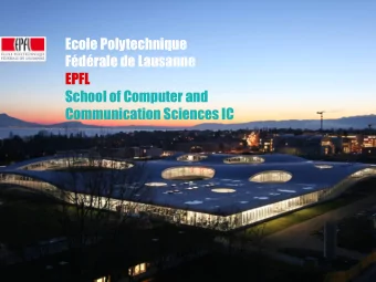 Ecole Polytechnique  Fdrale de Lausanne  EPFL  School of Computer and  Communication Sciences