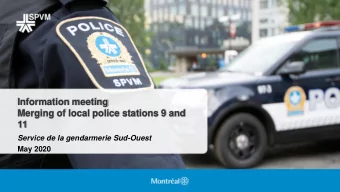 Information meeting  Merging of local police stations 9 and  11  Service de la gendarmerie