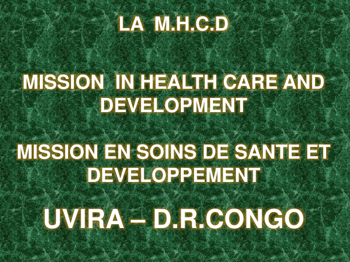 uvira d r congo maternal and child health