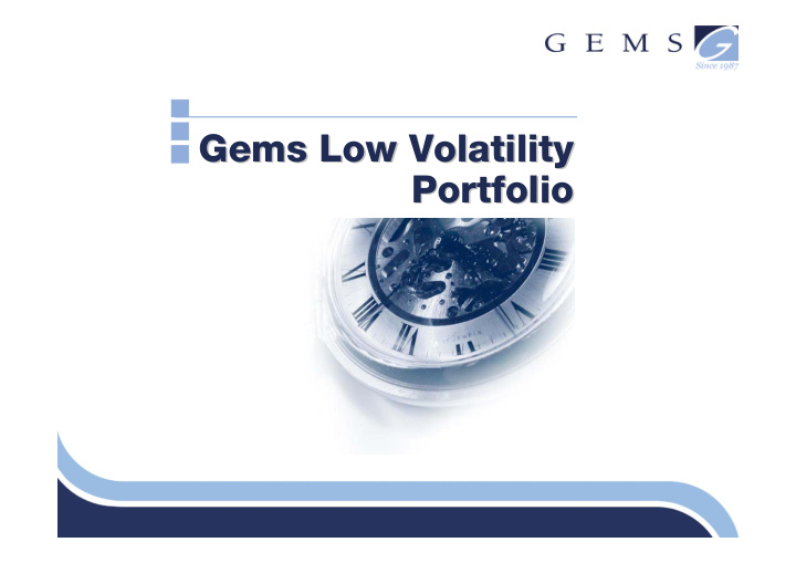 gems low volatility gems low volatility portfolio