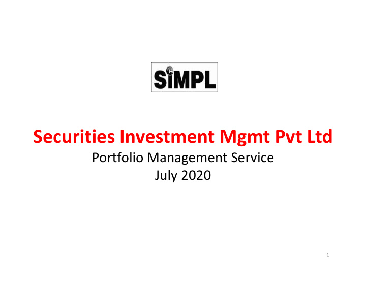 securities investment mgmt pvt ltd