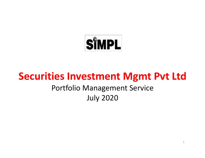securities investment mgmt pvt ltd
