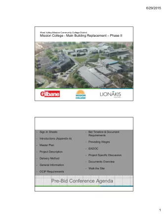 Pre-Bid Conference Agenda  1  6/29/2015  master plan  Master Plan 2013  2  6/29/2015  landscape