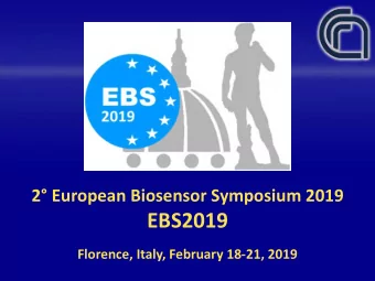EBS2019  Florence, Italy, February 18-21, 2019  Microarray based platform  for extracellular