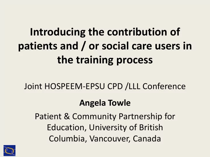 introducing the contribution of patients and or social