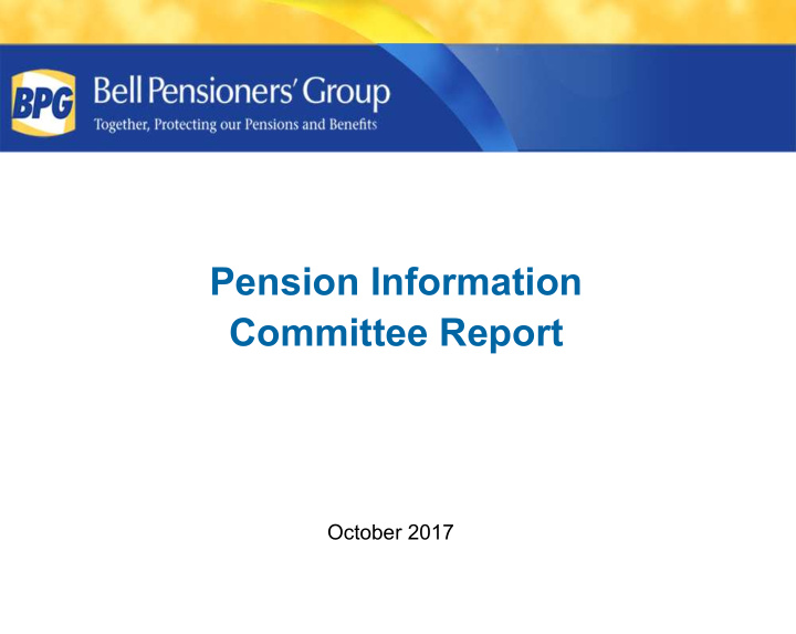 pension information committee report