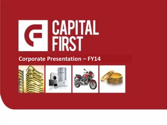 Corporate Presentation  FY14  Agenda  Overview of the Company  Changing Asset Composition