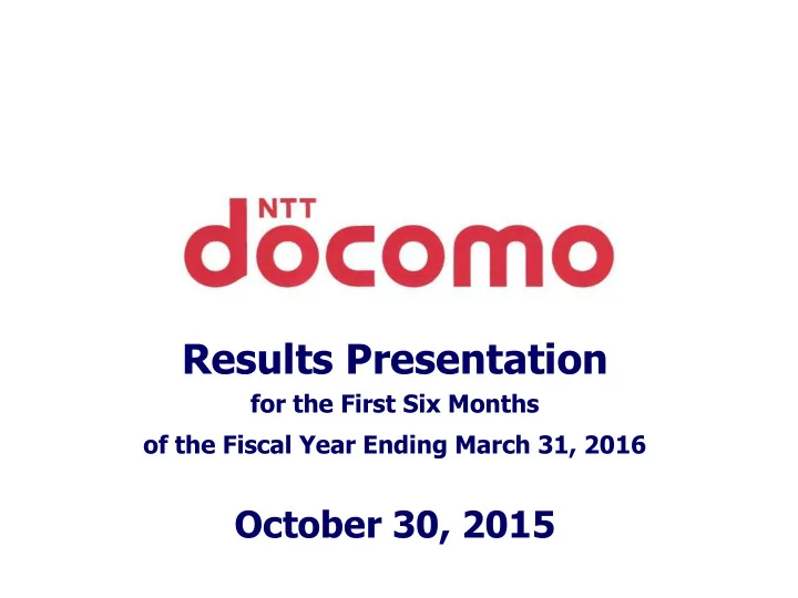 results presentation