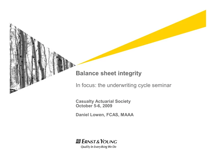 balance sheet integrity