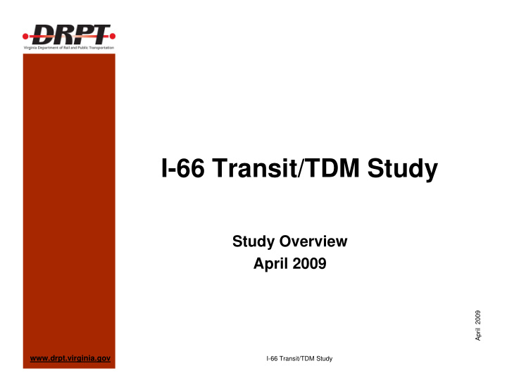 i 66 transit tdm study